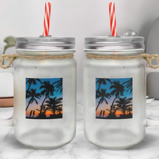 SWEETNESS OF DANCE -SUNSET IMAGE. Mason Jar Cups