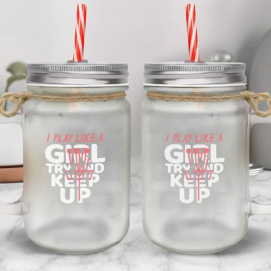 Funny Disc Golf Girls Women Player Coach Mason Jar Cups