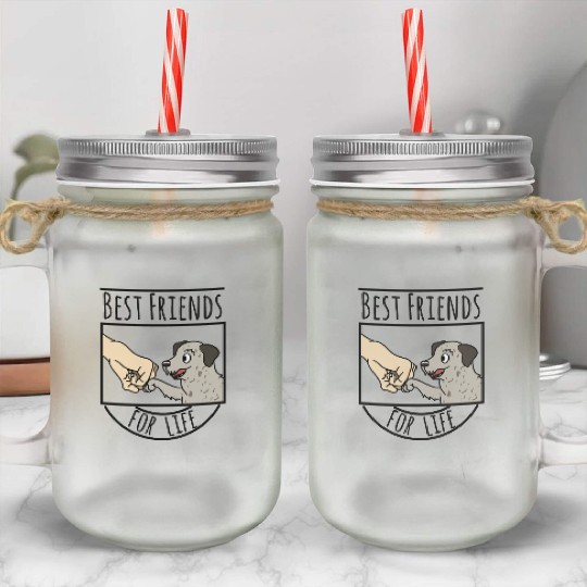 Irish Wolfhound Best Friends For Life Mason Jar Cups