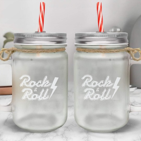 Rock & Roll Music Style Genre Guitar Rock Band Mason Jar Cups