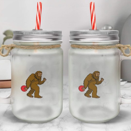 Disc Golf Ape Man Mason Jar Cups