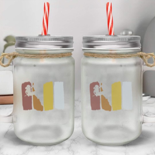 Climbing Vintage Mountaineering Bouldering Mason Jar Cups