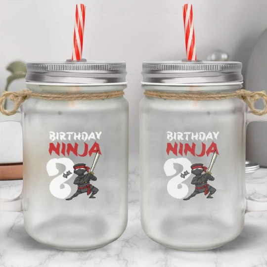 Birthday Party 8 Years Old Japanese Ninja Birthday Mason Jar Cups