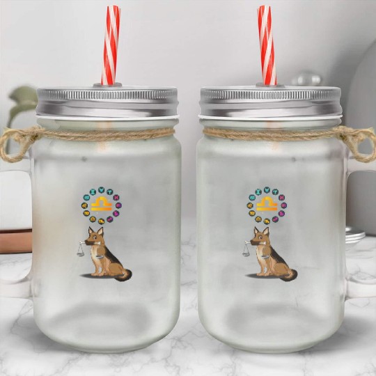 Funny Dog Lover Horoscope Libra Zodiac Sign Cool Mason Jar Cups
