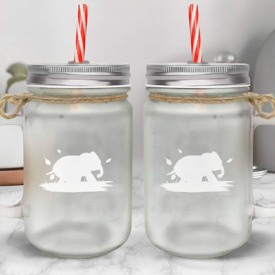 Nature animal elephant icon Mason Jar Cups