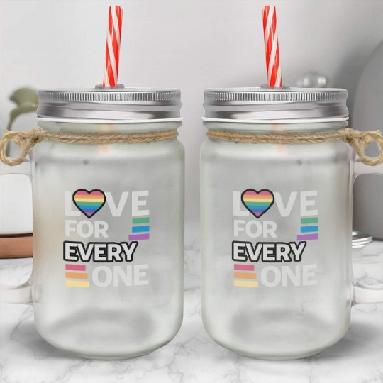 Rainbow unisex love for everyone Mason Jar Cups
