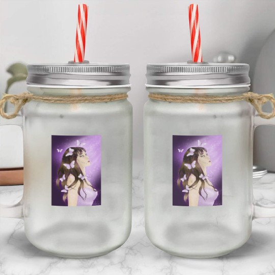 BTS Butterfly Fan Girl Mason Jar Cups