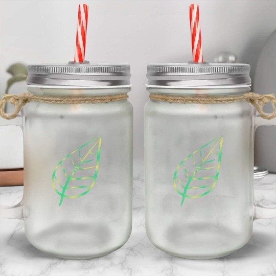 leaf icon nature green Mason Jar Cups