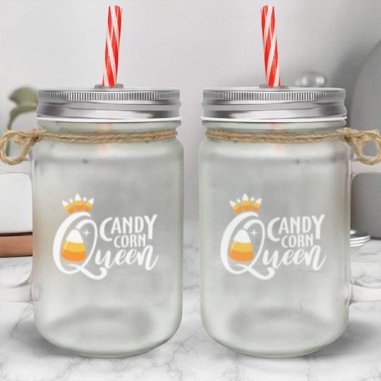 Candy Corn Queen Funny Halloween Costume Gift Mason Jar Cups