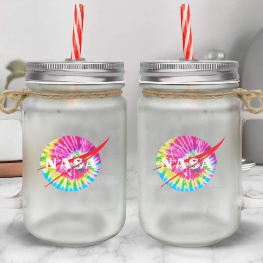 NASA Tie Dye Mason Jar Cups