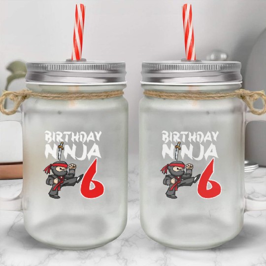 Birthday Party 6 Years Old Japanese Ninja Birthday Mason Jar Cups