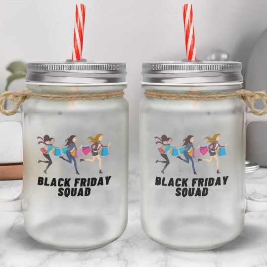 Black Friday Squad Mason Jar Cups
