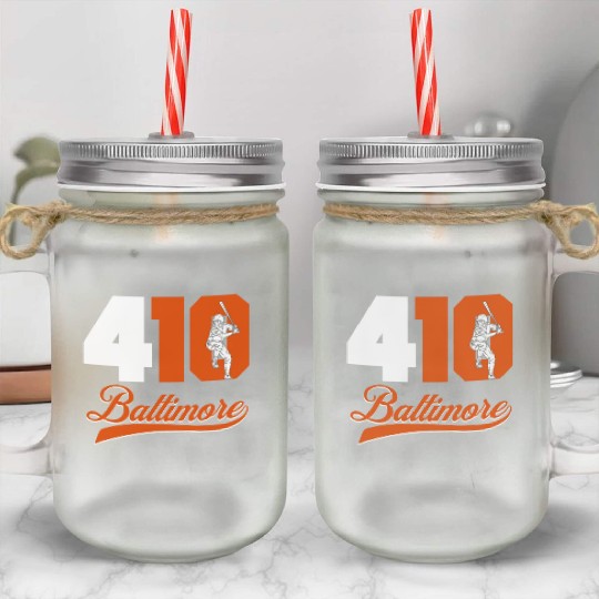 Baltimore baseball area code 410 Mason Jar Cups