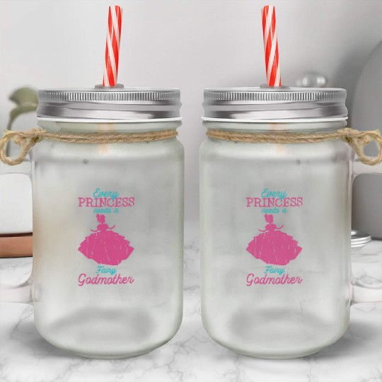 Every princess needs a fairy godmother - fairytale Mason Jar Cups