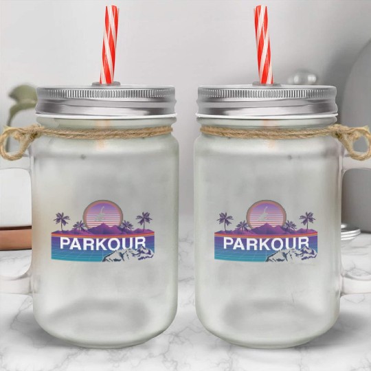 Parkour Free Running Traceur 80s Mason Jar Cups