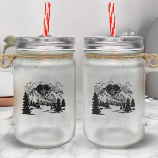 Nature Lover Mountains Forest Hiking Hiker Mason Jar Cups