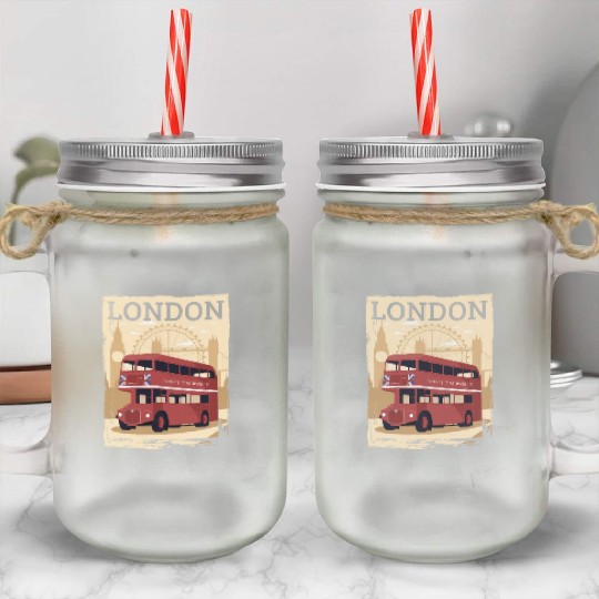 London Mason Jar Cups