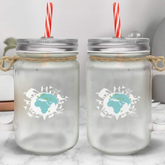 Save Our Home Earth Protection Support Mason Jar Cups