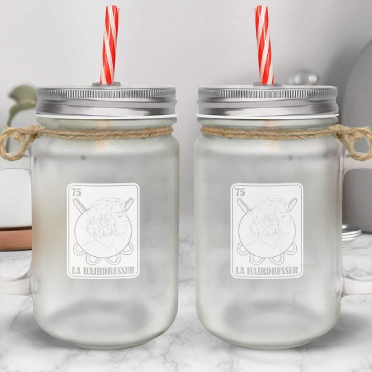 Hairdresser Hairstylist Card Mason Jar Cups
