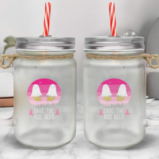 Save the Boo Bees Breast Cancer Awareness Mason Jar Cups