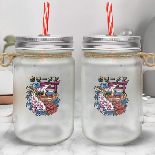 Ramen Koi Fish Japan Tokyo Kawaii Mason Jar Cups