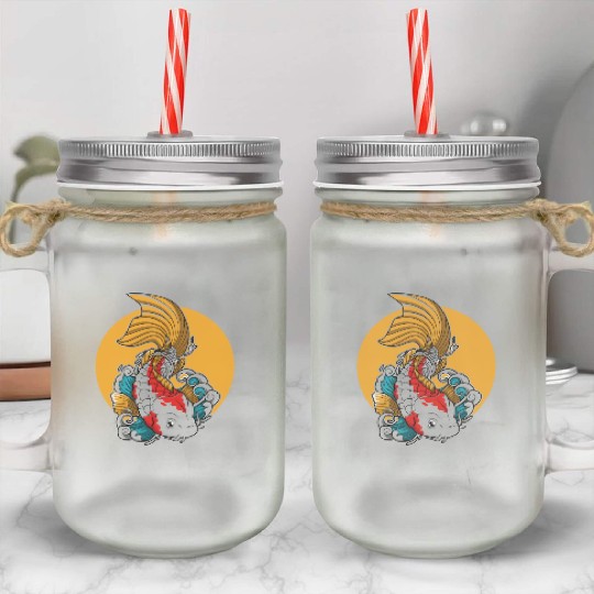 Japanese Koi Fish Mason Jar Cups