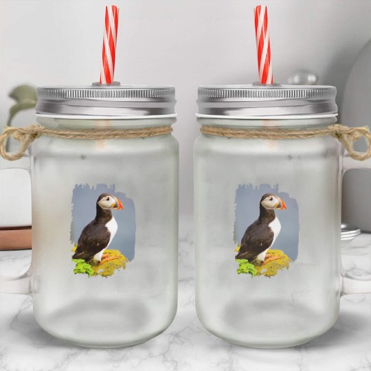 Atlantic Puffin Mason Jar Cups