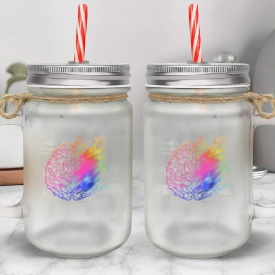 Art Teacher Brain, Math Teacher Mason Jar Cups