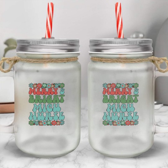 MICU Nurse Christmas Medical ICU Nursing Xmas Gift Mason Jar Cups