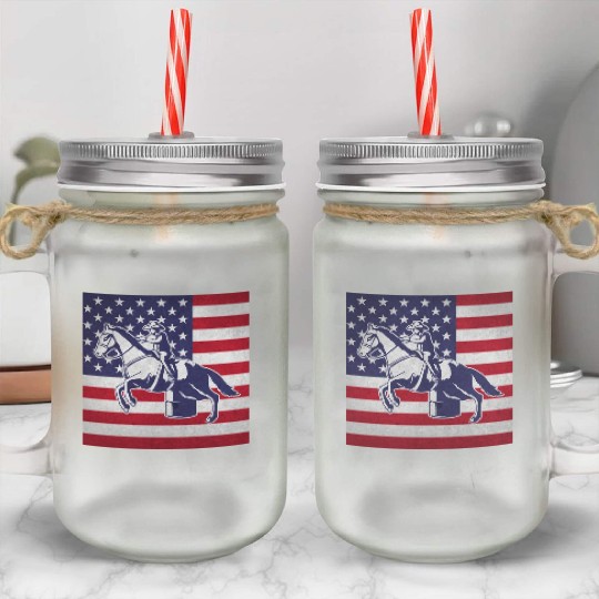 Horse Barrel Racing Mason Jar Cups
