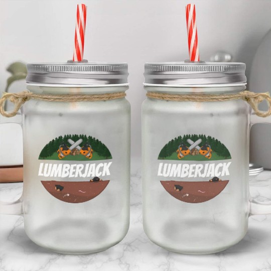 Lumberjack Chainsaw Mason Jar Cups