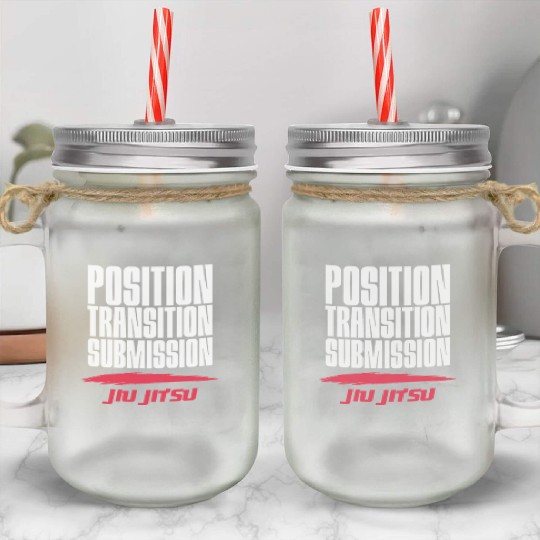 Position Transition Submission, Jiu Jitsu Mason Jar Cups