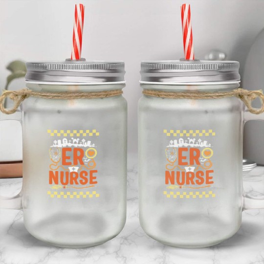 Halloween Mason Jar Cups, ER Nurse Spooky Health Care