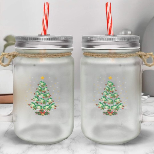 Frogs Lover Xmas Gift Frog Christmas Tree Mason Jar Cups