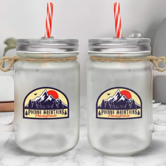Pocono Mountains Pennsylvania Mason Jar Cups