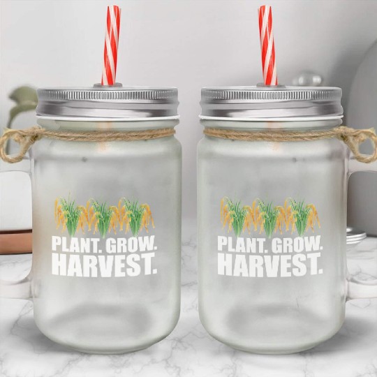 Rice Farmer - Plant Grow Harvest Mason Jar Cups