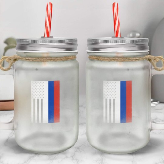 Russia Design for proud Russian Americans Mason Jar Cups