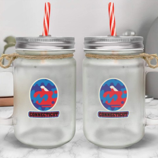 US States CONNECTICUT Mason Jar Cups