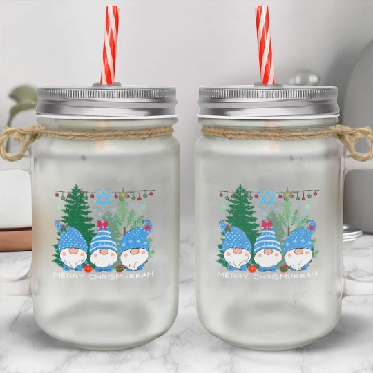 Merry Christmukkah, Jewish Christmas Mason Jar Cups