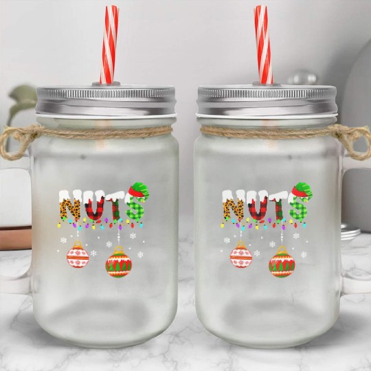 Funny Chest Nuts Couples Christmas Chestnuts Xmas Mason Jar Cups