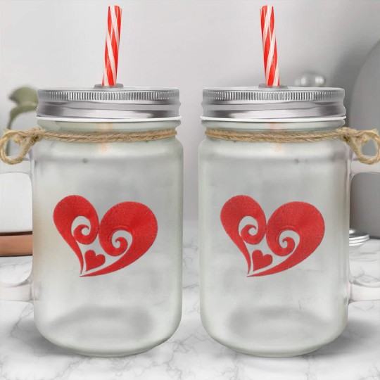 LOVE, LOVE, LOVE. Hearts and Love. Mason Jar Cups
