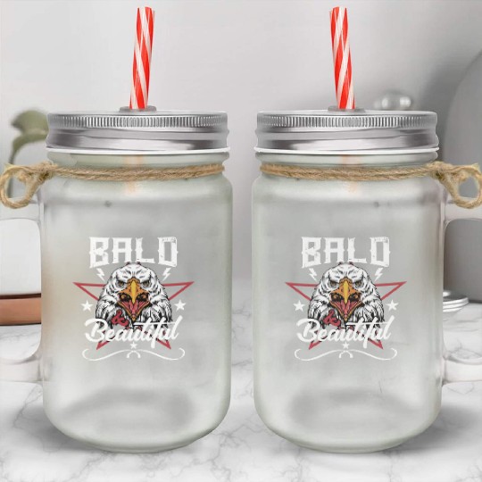 Bald and Beautiful Mason Jar Cups