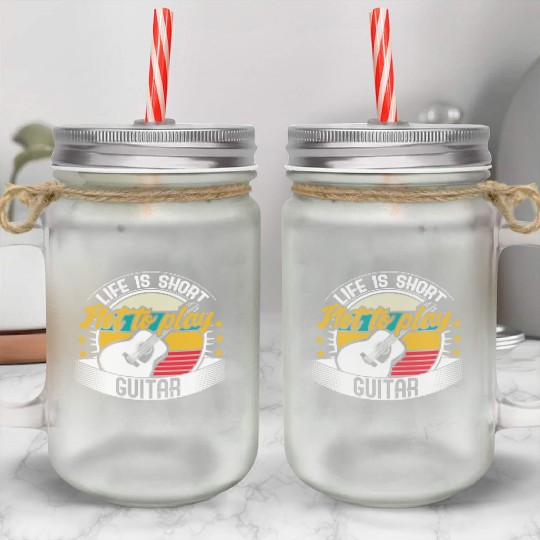 Guitar Band Sound Mason Jar Cups