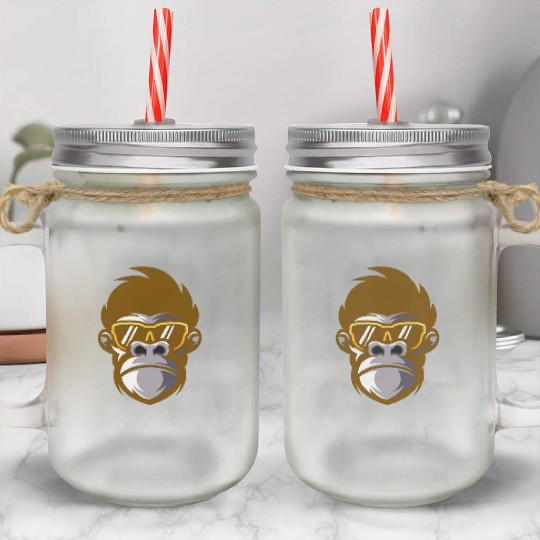 monkey face Mason Jar Cups