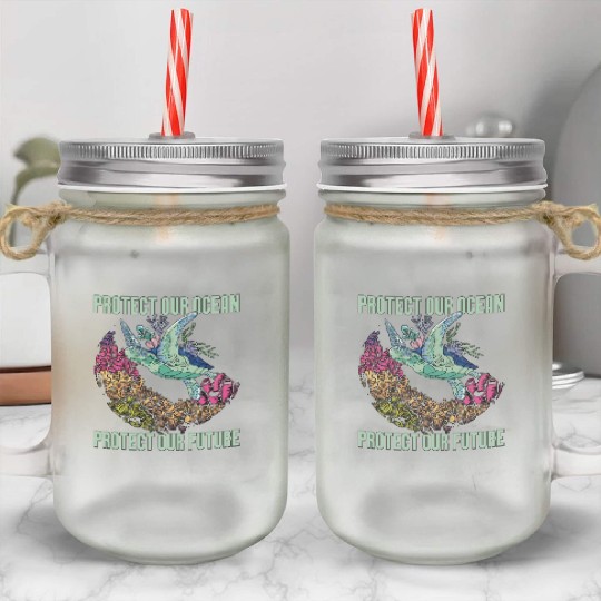 Marine Biology Protect Our Ocean Loves Marine Life Mason Jar Cups