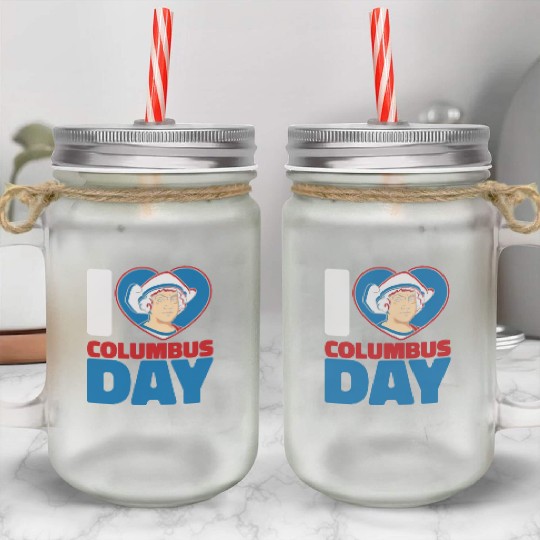 Columbus Day 1492 Mason Jar Cups