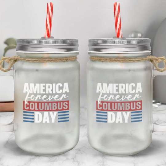 Columbus Day 1492 Mason Jar Cups