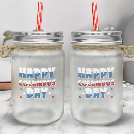 Columbus Day 1492 Mason Jar Cups