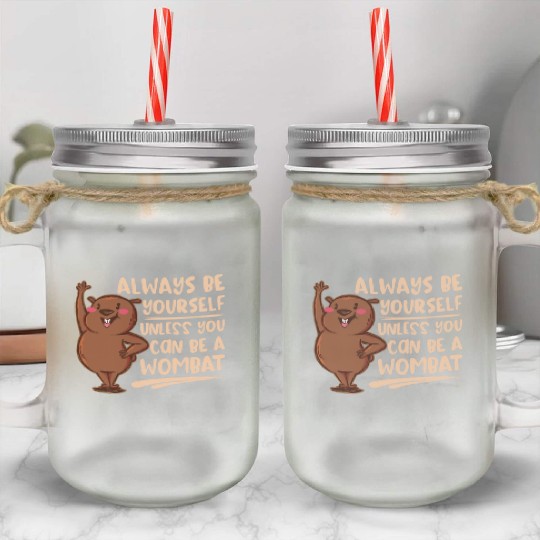 Native Australian Animal Lovers Cute Wombat Mason Jar Cups