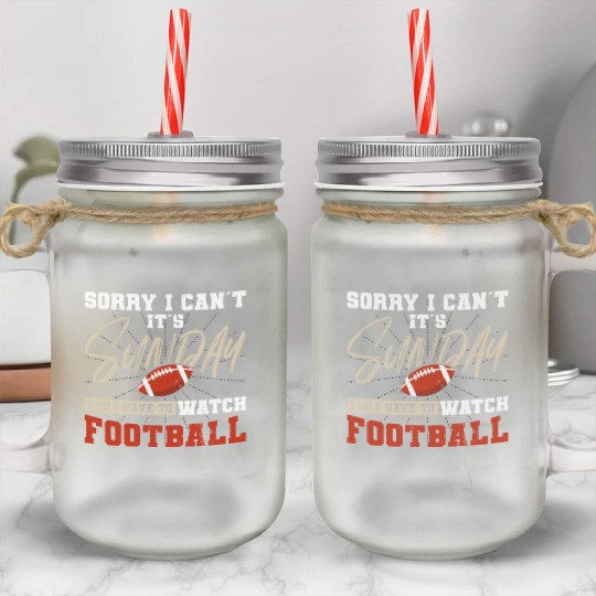 American Football Sunday Football Player Sport Fan Mason Jar Cups